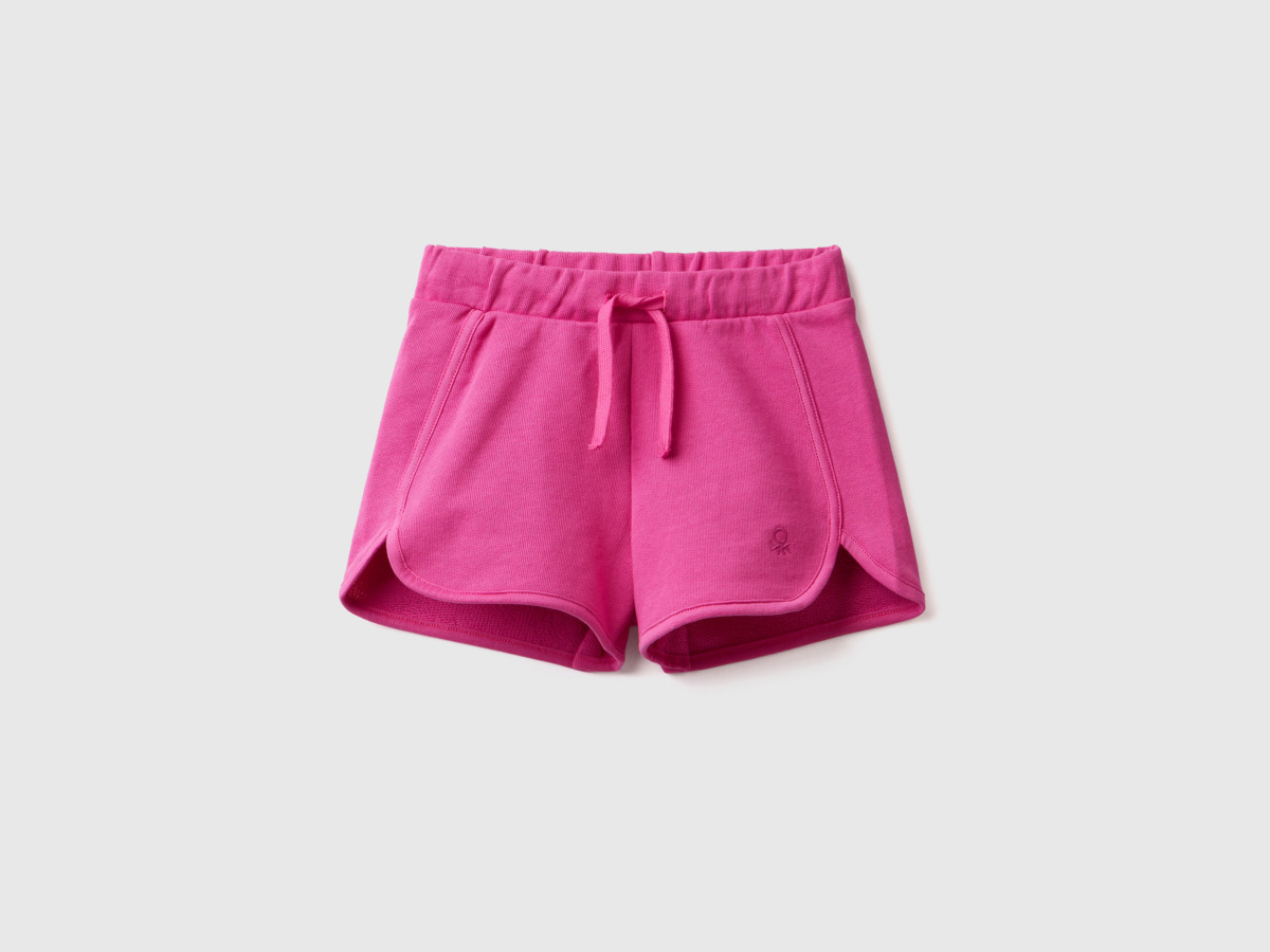 Pink Shorts Made Of Sweaty In Organic Fuchsia Female Benetton Womens SHORTS GOOFASH