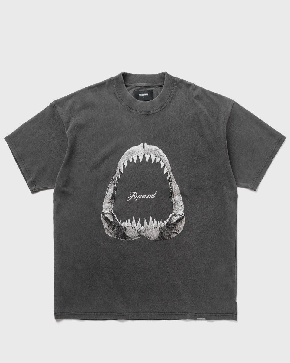 Represent Shark Jaws Tee Grey Male Shortsleeves Now Available At In Bstn Mens T-SHIRTS GOOFASH