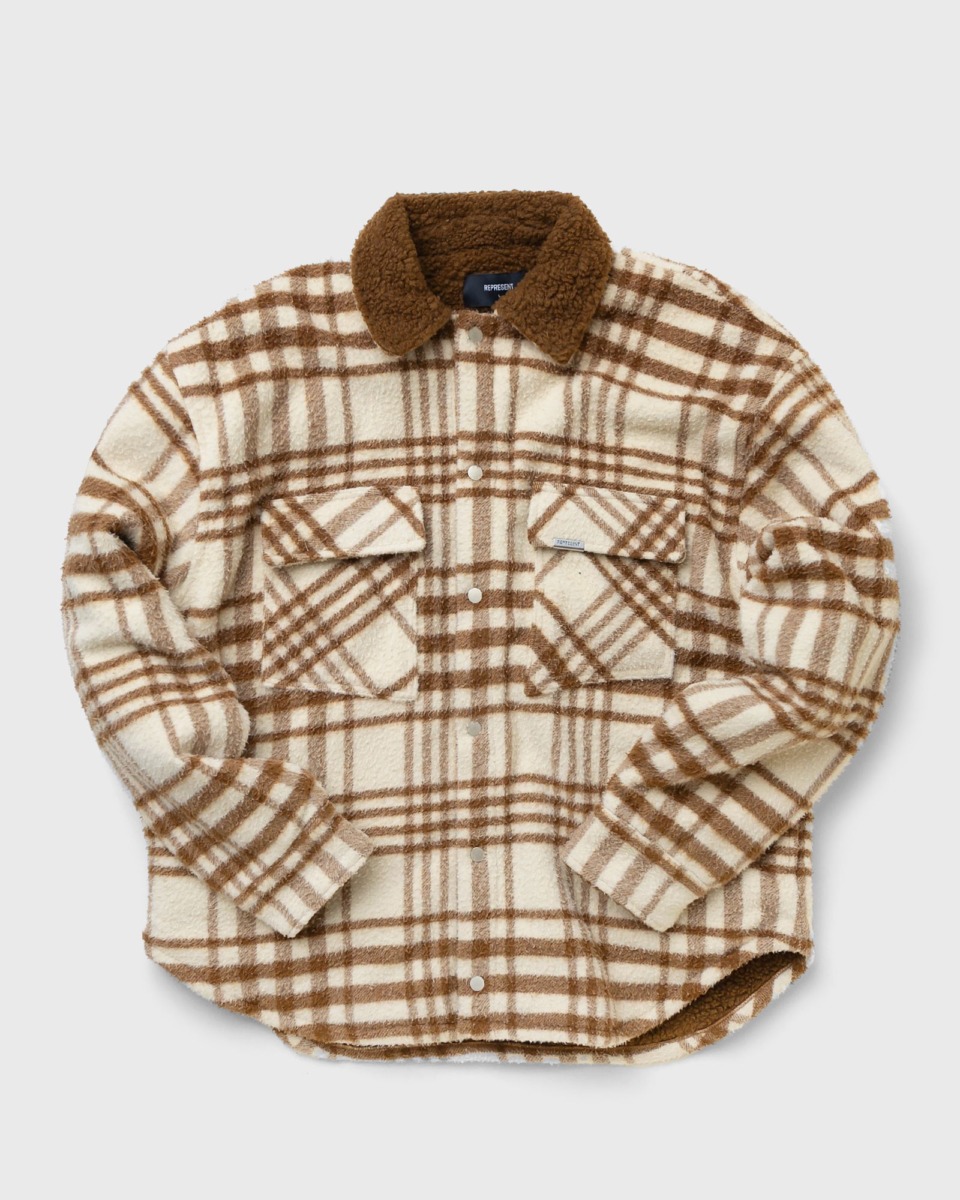 Represent Sherpa Shirt Brown Male Overshirts Now Available At In Bstn Mens SHIRTS GOOFASH