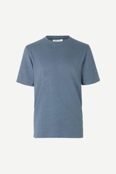 Samsoe & Samsoe Samsøe & Samsøe Ballum T-Shirt Blue Mirage Man Mens T-SHIRTS GOOFASH
