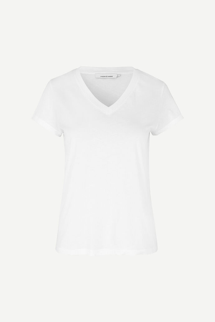 Samsoe & Samsoe Samsøe & Samsøe Solly V N T-Shirt White Woman Womens T-SHIRTS GOOFASH