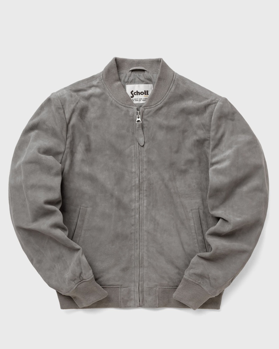 Schott Nyc Lc Grey Male Bomber Jackets Now Available At In Bstn Mens JACKETS GOOFASH