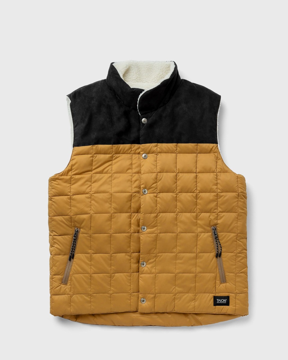 Taion Reversible Mountain Vest Brown Male Vests Now Available At In Bstn Mens JACKETS GOOFASH