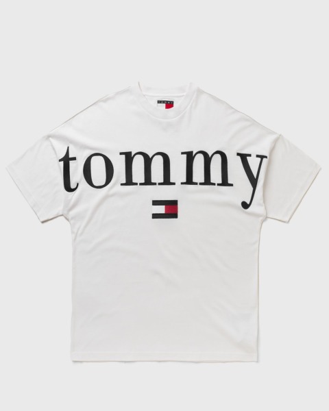 Tommy Hilfiger Split Hem Tommy Tee White Male Shortsleeves Now Available At In Bstn Mens T-SHIRTS GOOFASH