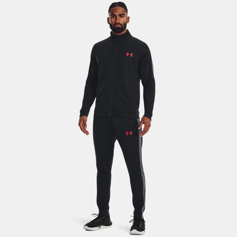 Under Armour Men Under Armor Knit Training Suit Black Pitch Gray Red Mens SUITS GOOFASH