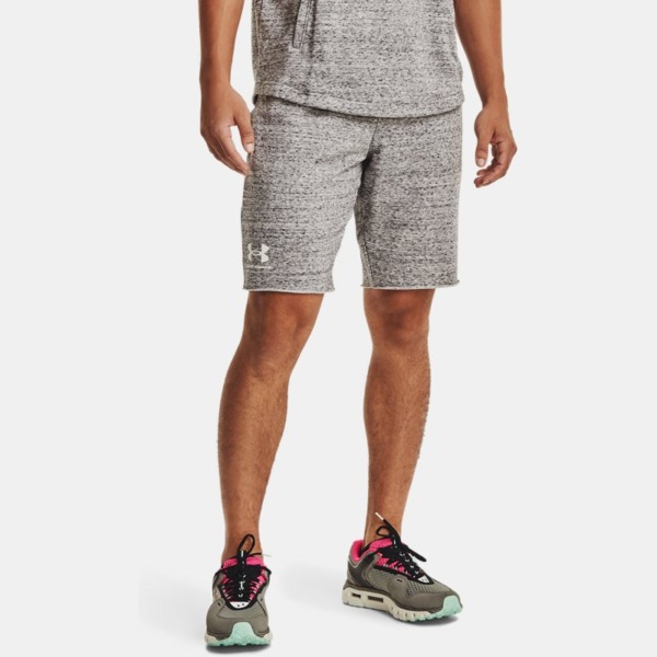 Under Armour Men Under Armor Rival Shorts From French Terry Onyx Weiß Onyx White Mens SHORTS GOOFASH