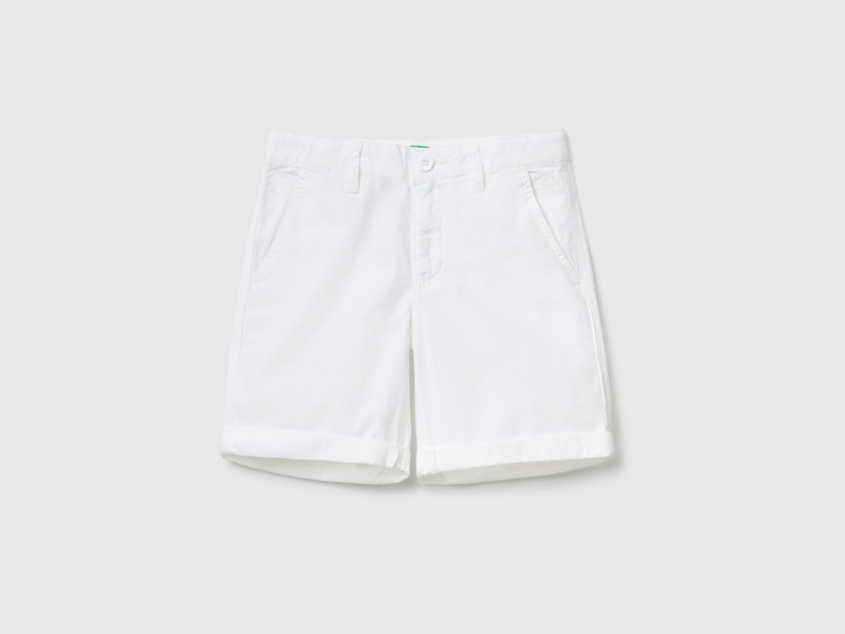 United Colors Of Bermuda Made Of Pure White Male Benetton Mens SHORTS GOOFASH