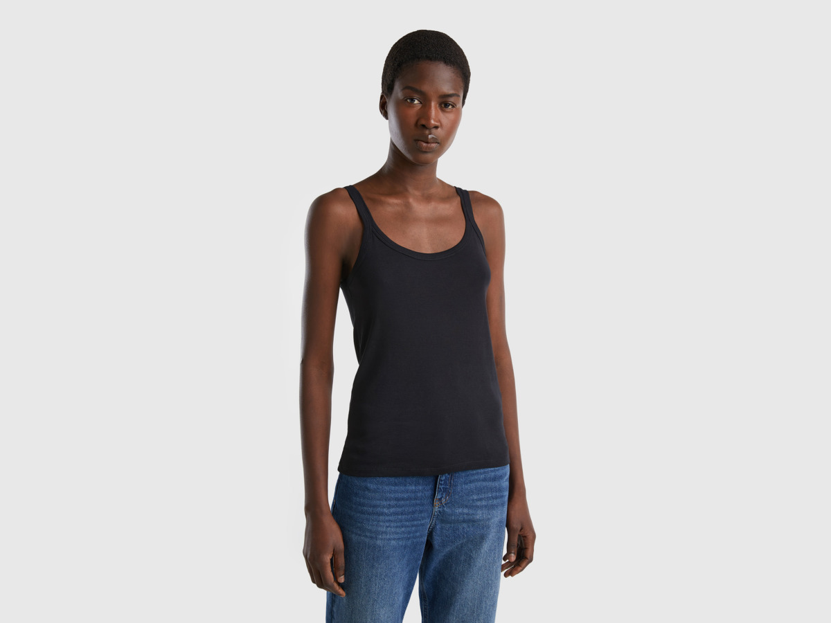 United Colors Of Black Top Made Of Pure Black Female Benetton Womens TOPS GOOFASH