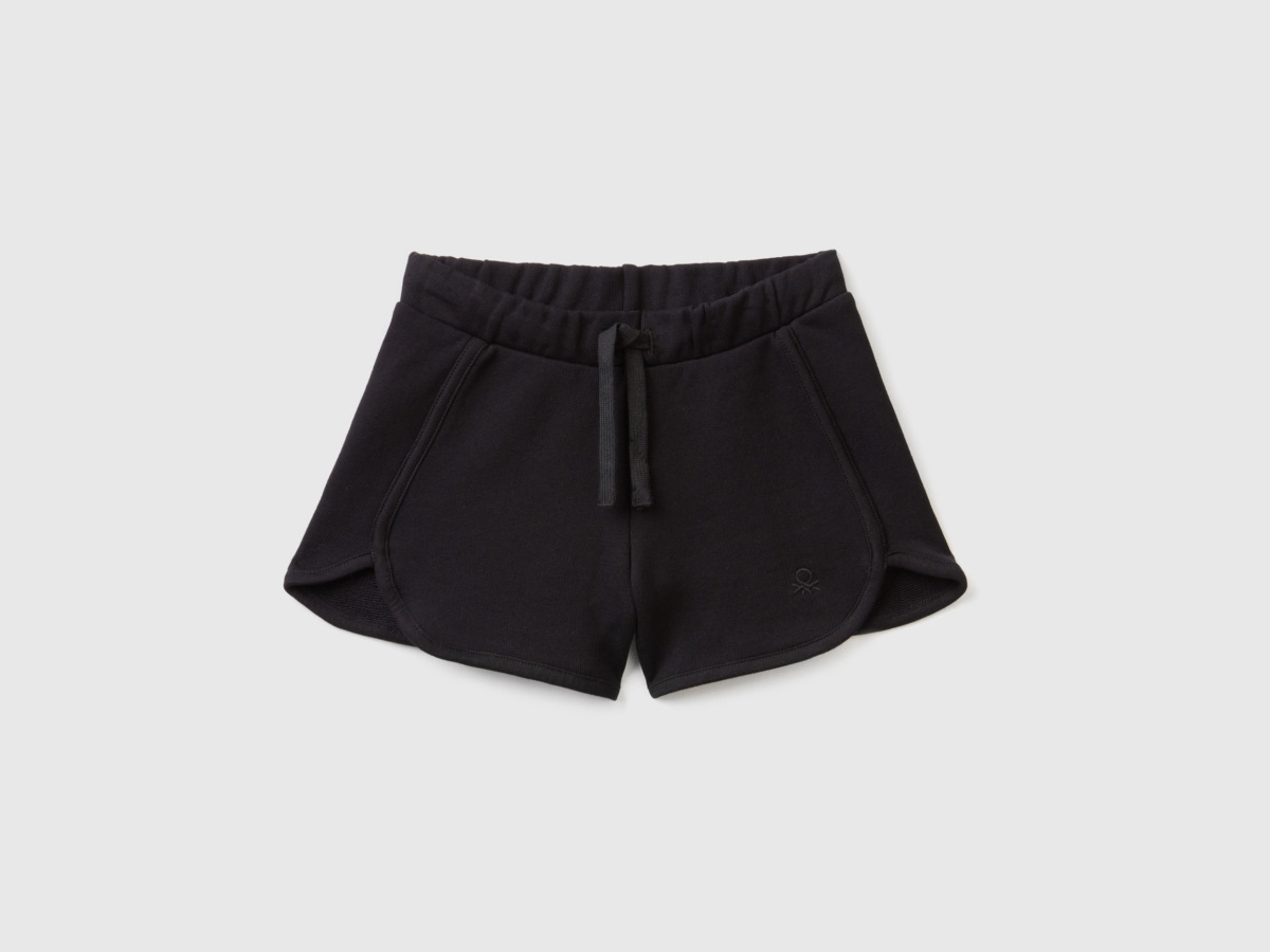 United Colors Of Shorts Made Of Sweating In Organic Black Female Benetton Womens SHORTS GOOFASH