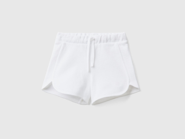United Colors Of Shorts Made Of Sweaty In Organic White Female Benetton Womens SHORTS GOOFASH