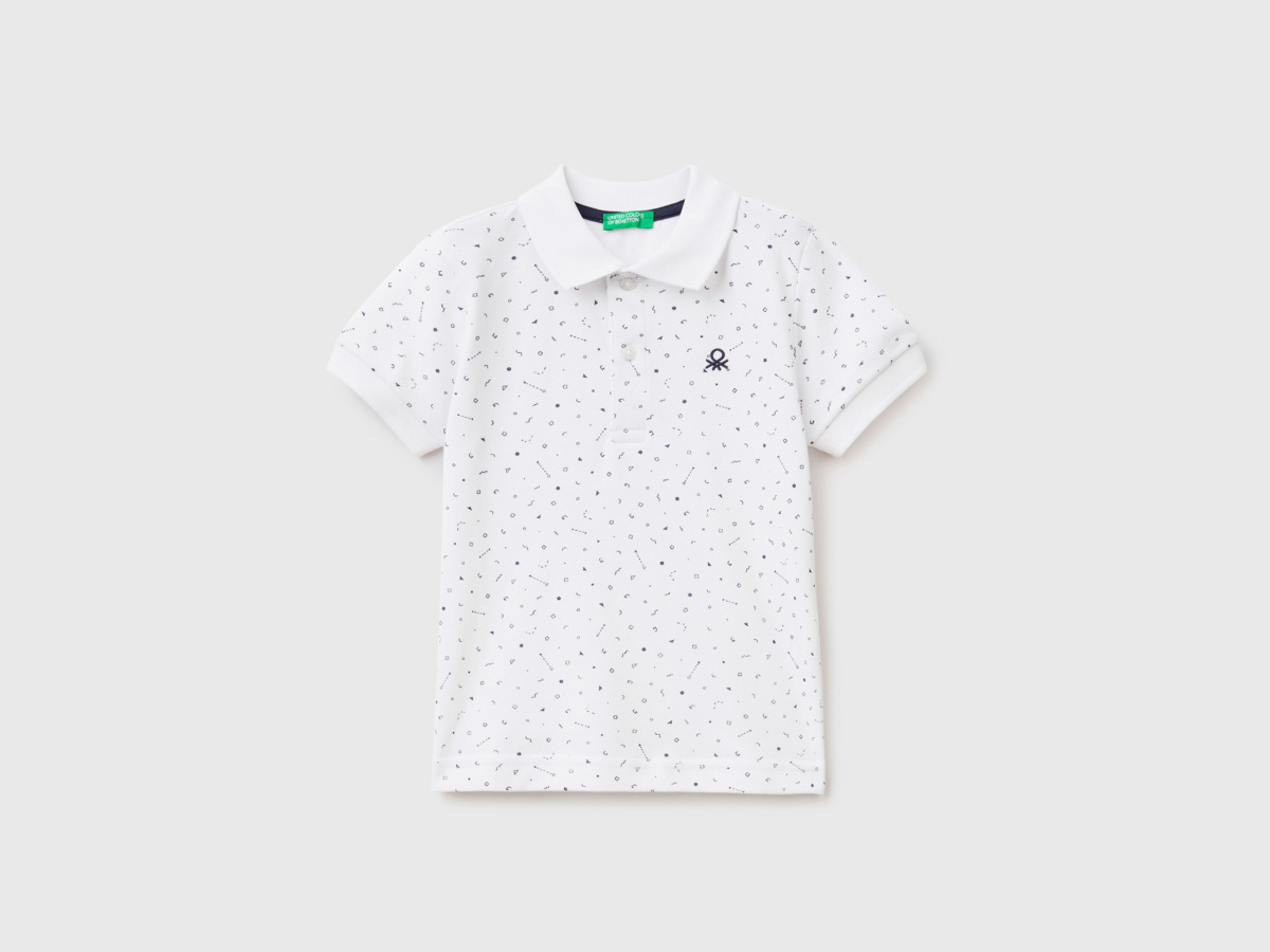 United Colors Of Slim Fit Polo With Micromuster White Male Benetton Mens POLOSHIRTS GOOFASH