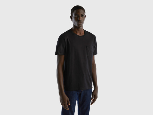 United Colors Of T-Shirt Made Of With Bag Black Male Benetton Mens T-SHIRTS GOOFASH