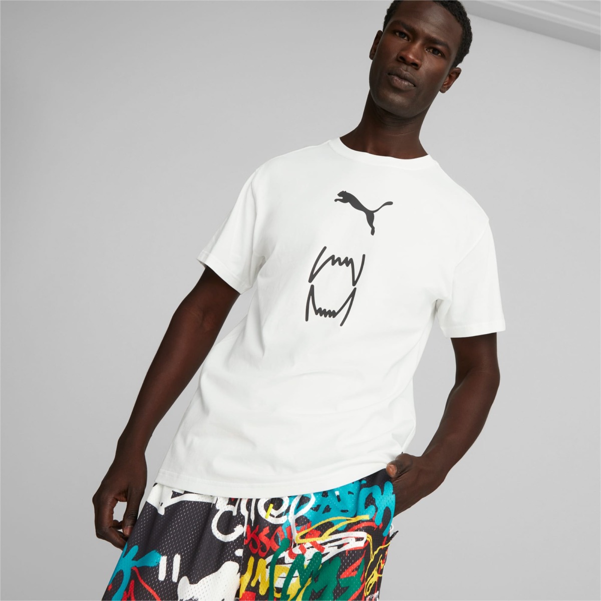 White Basketball T-Shirt Franchise Core For Men Puma Mens T-SHIRTS GOOFASH