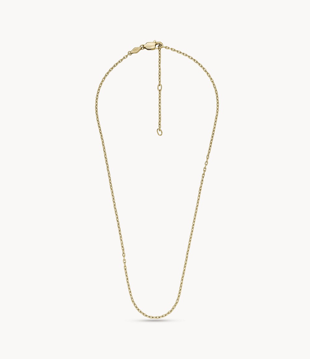 Woman Oh So Charming Gold Tone Stainless Steel Paperclip Chain Necklace Fossil Womens JEWELRY GOOFASH