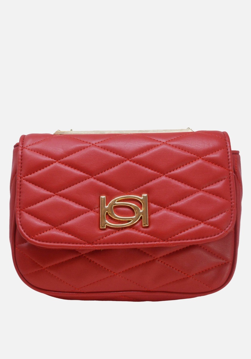 Women Bebe Red Abigail Smooth Flap Shoulder Bag Womens BAGS GOOFASH