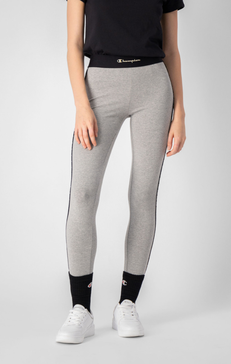 Women Champion Grey Leggings Made Of With Contrast Piping Womens LEGGINGS GOOFASH