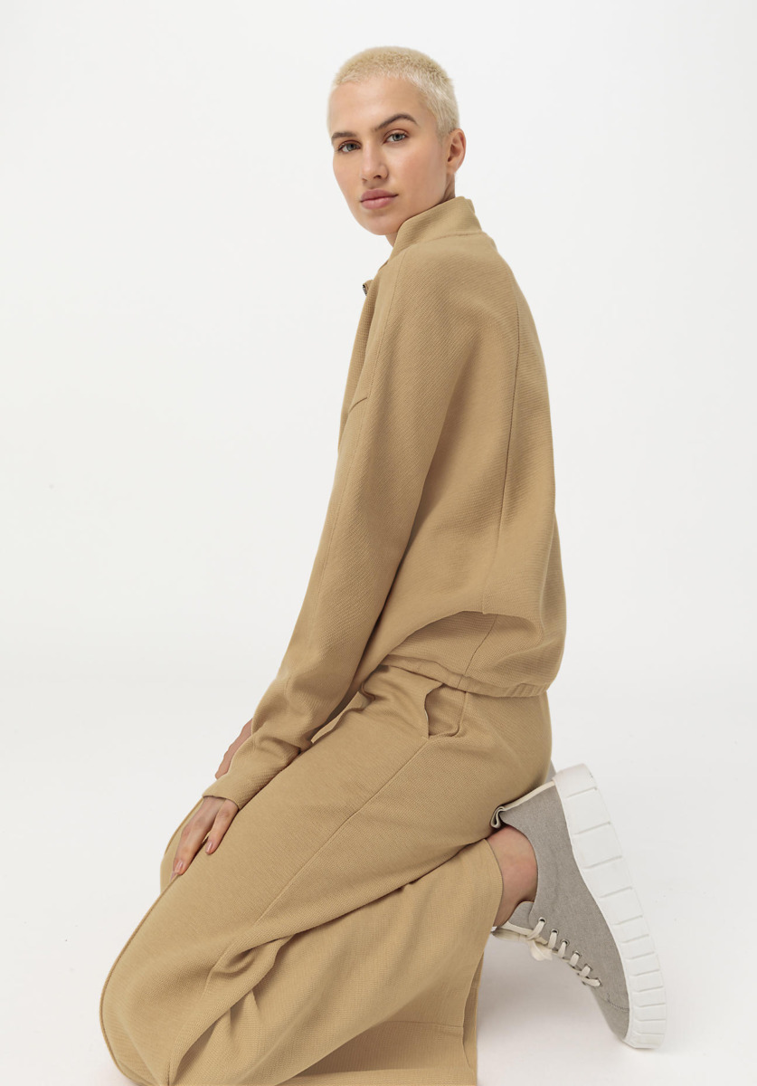 Women Hessnatur Brown Loungewear Over Sweatshirt Made Of Organic With Kapok Beige Womens SWEATERS GOOFASH