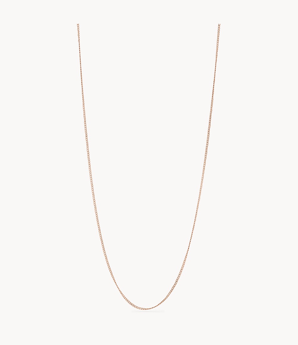 Women Oh So Charming Rose Gold Tone Stainless Steel Chain Necklace Fossil Womens JEWELRY GOOFASH