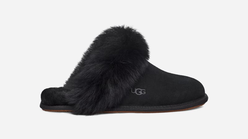 Women Ugg Ugg Scuff Sis Slipper For In Black Leather Womens SLIPPERS GOOFASH