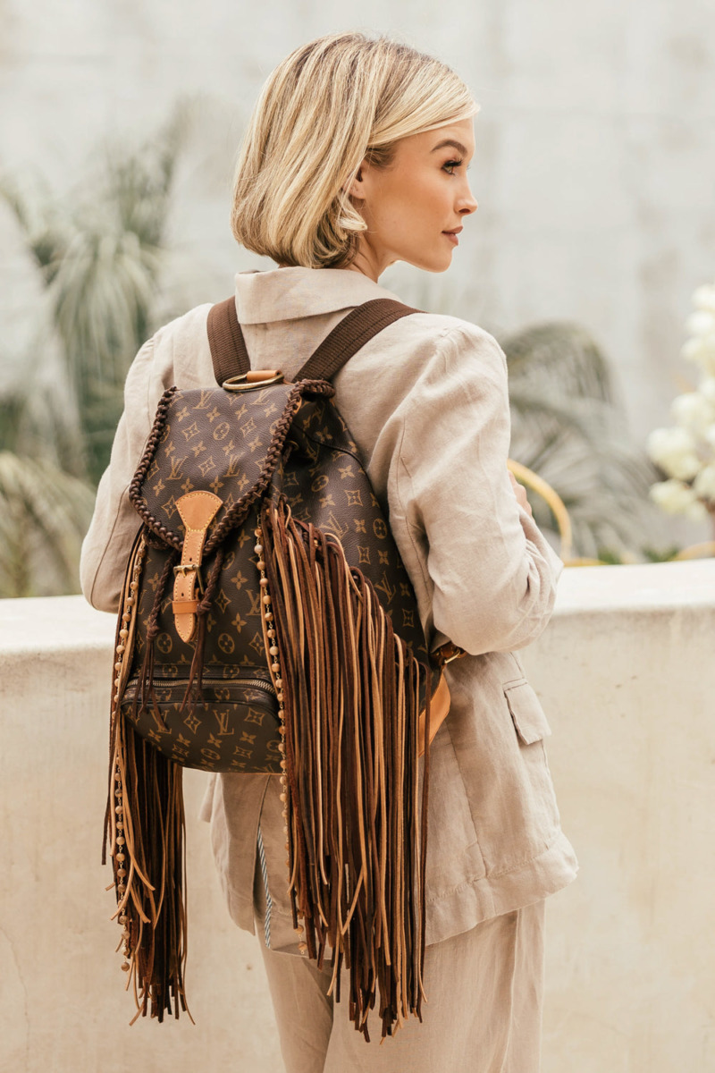 Women's Beige Backpack Dirty Blonde Vintage Boho Womens BAGS GOOFASH