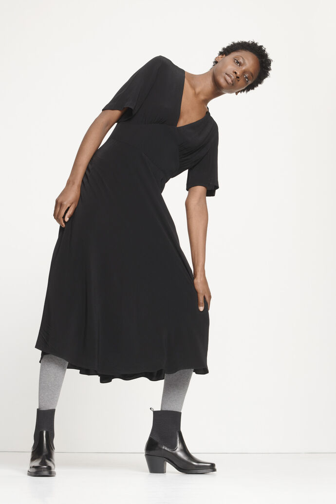 Women's Black Cindy Dress Samsoe & Samsoe Womens DRESSES GOOFASH