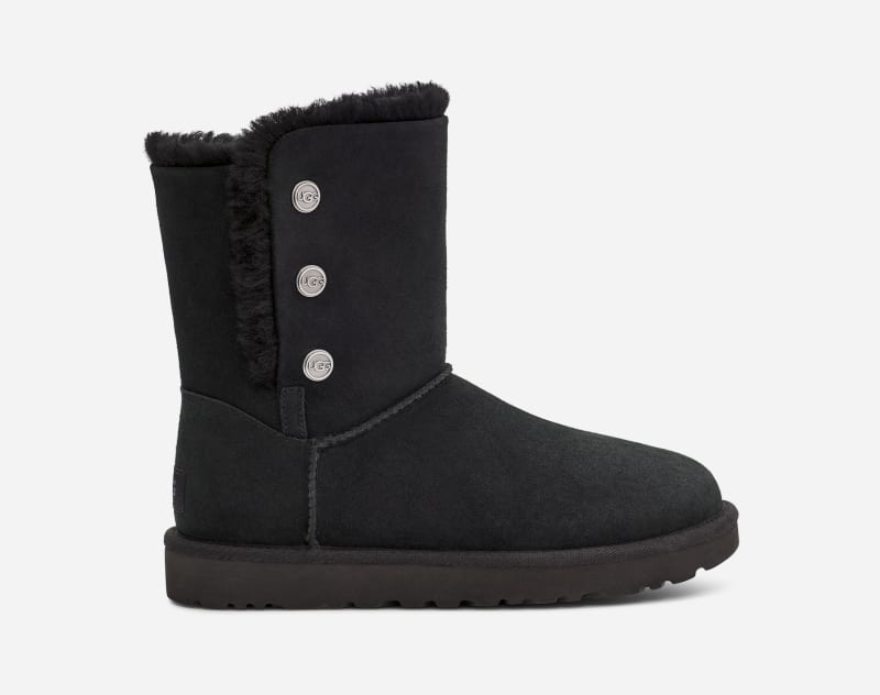 Women's Ugg Bailey Snaps Boot In Black Ugg Womens BOOTS GOOFASH