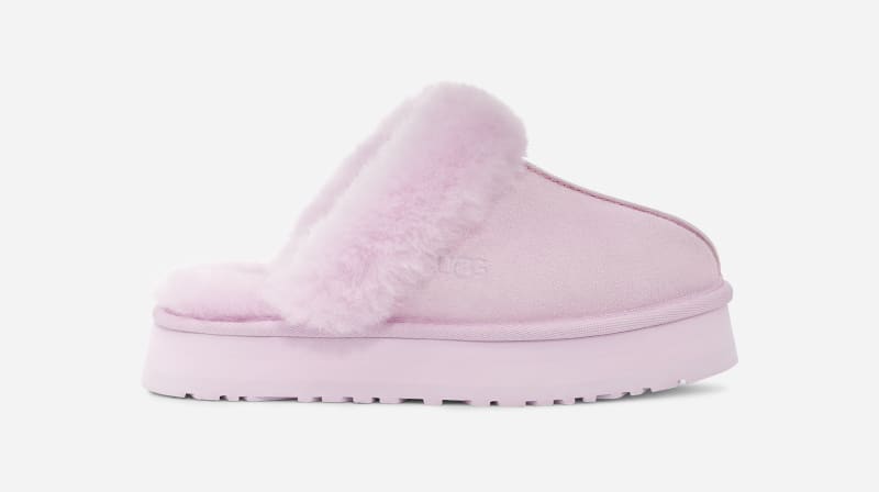 Women's Ugg Lavender Ugg Disquette Slipper For In Pink Suede Womens SLIPPERS GOOFASH