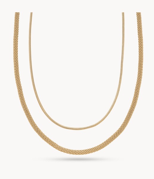 Women's Unisex Merete Gold Tone Stainless Steel Multi Strand Necklace Skagen Womens JEWELRY GOOFASH
