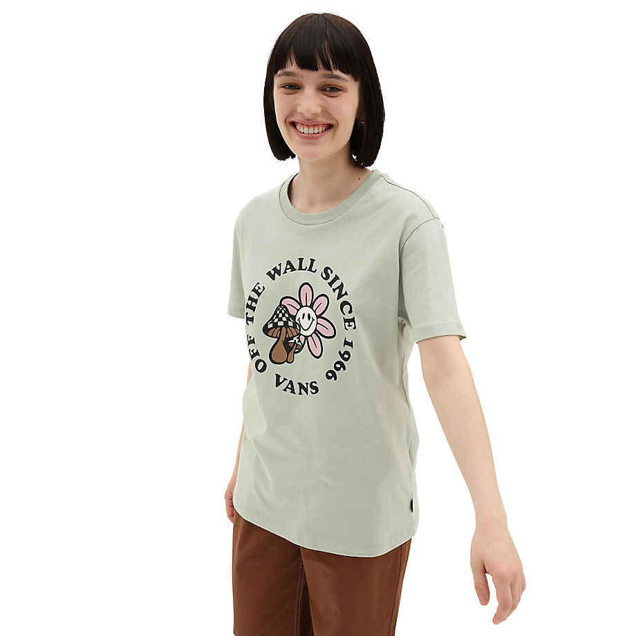 Women's Zen Vibes Bff T-Shirt Desert Sage Green Vans Womens T-SHIRTS GOOFASH