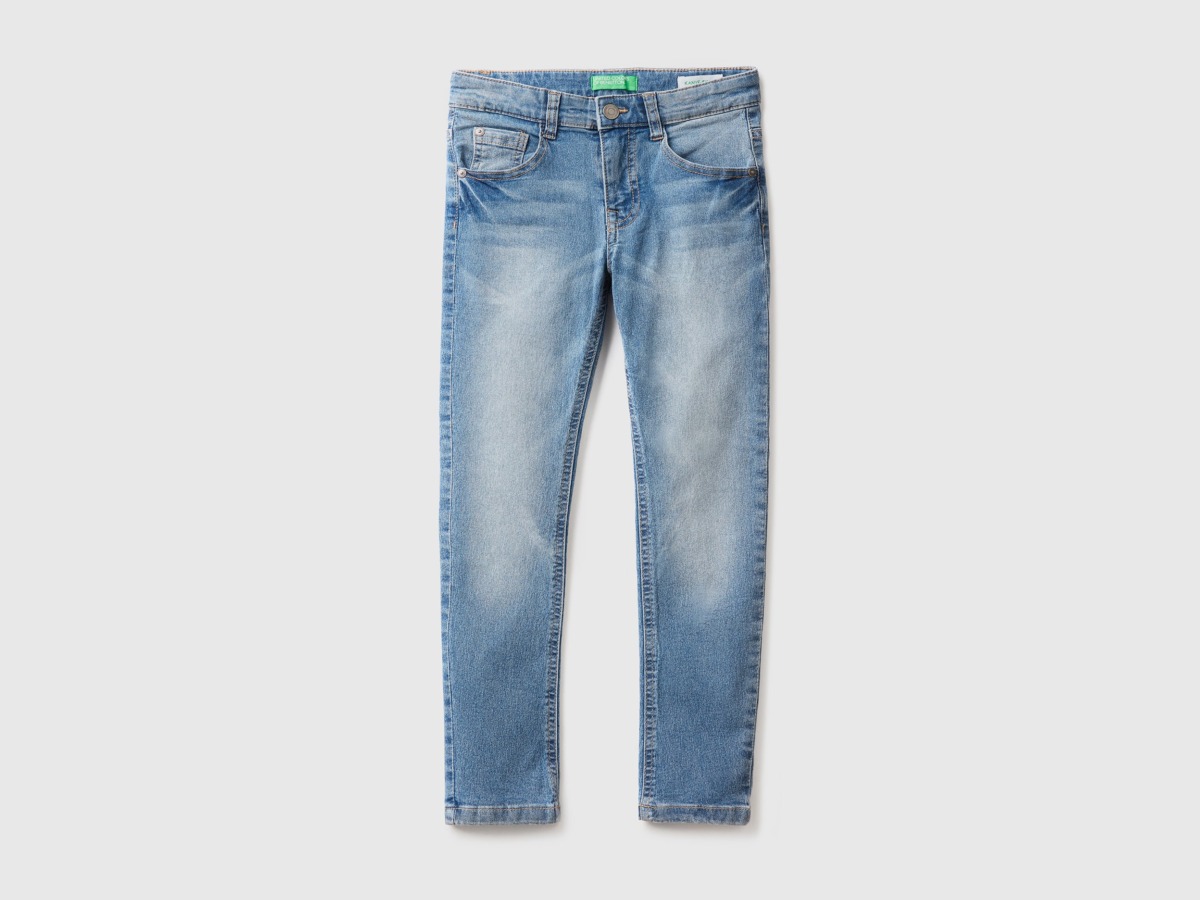 Benetton Blue Five Pocket Jeans In Skinny Fit Taubenblau Male Mens JEANS GOOFASH