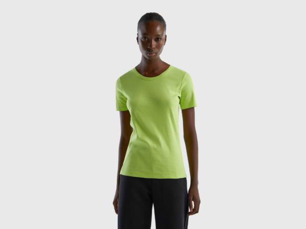 Benetton Green T-Shirt Made Of Long Fiber Female Womens T-SHIRTS GOOFASH