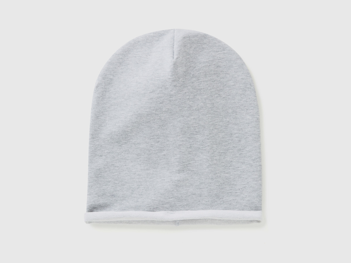Benetton Grey Hat Made Of Stretchy Ight Gray Male Mens HATS GOOFASH
