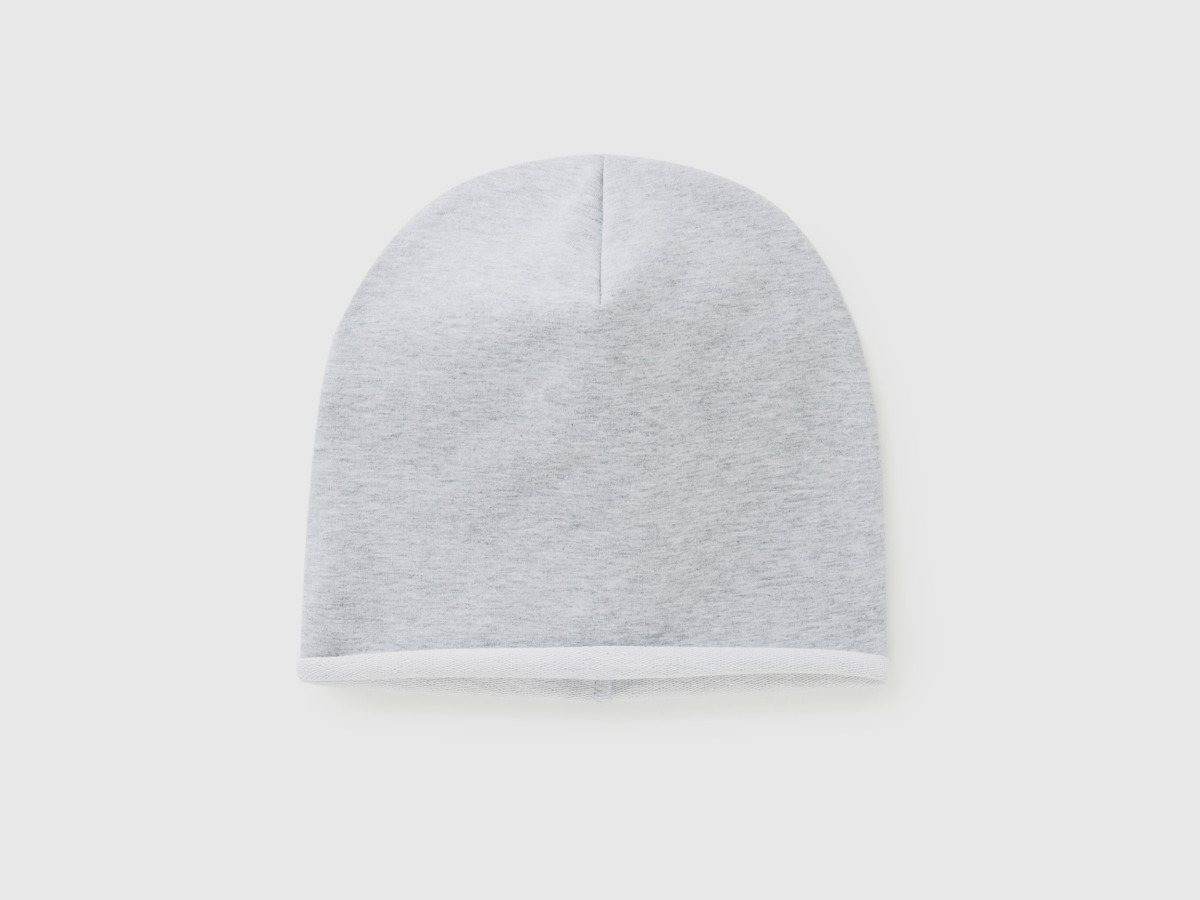 Benetton Grey Hat Made Of Stretchy Light Gray Female Womens HATS GOOFASH