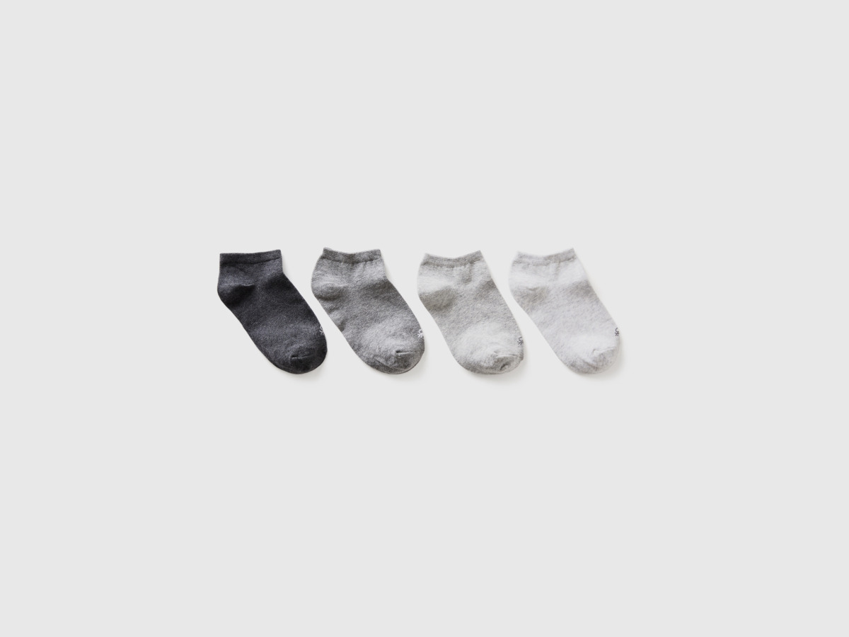 Benetton Grey Pack Short Socks Gray Male Mens SOCKS GOOFASH