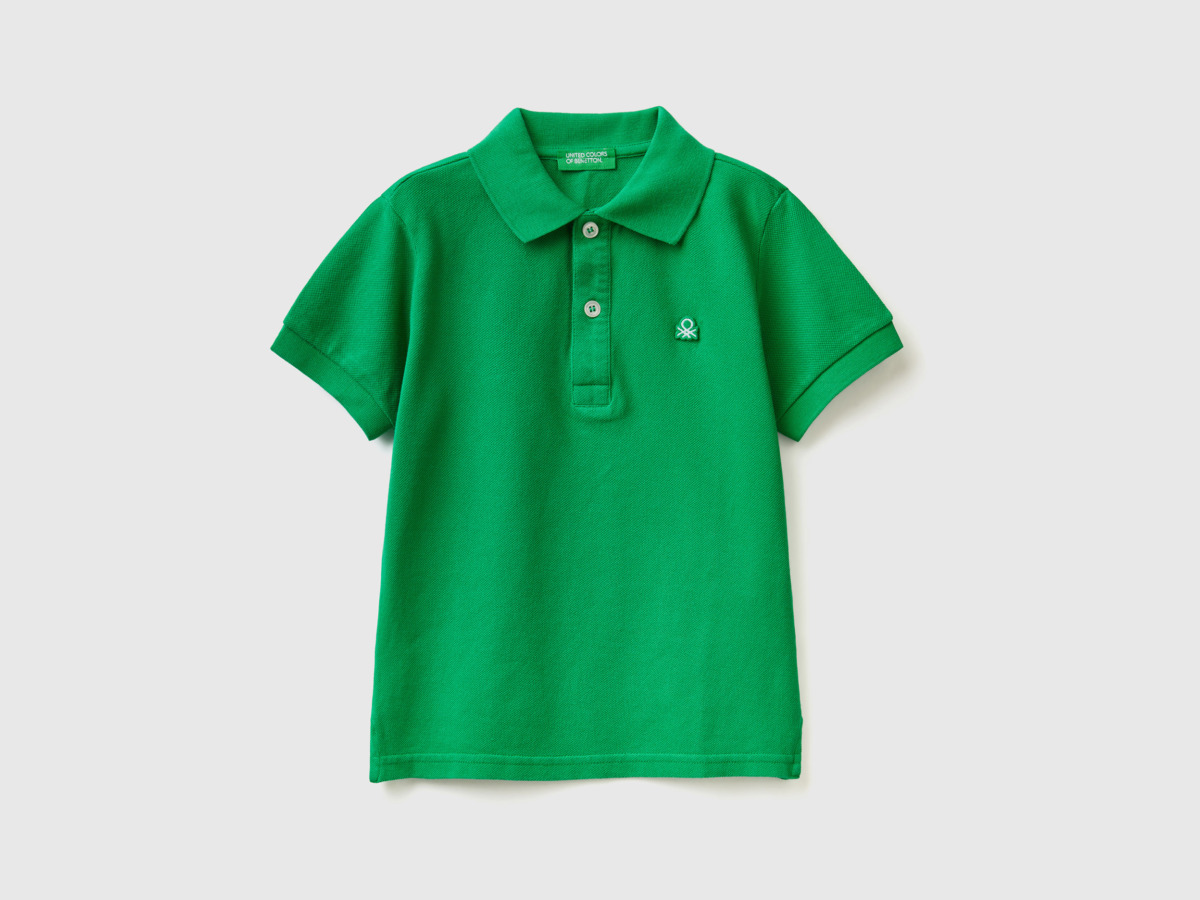Benetton Man United Colors Of Bio Cotton Polo With Short Sleeves Green Paint Mens POLOSHIRTS GOOFASH