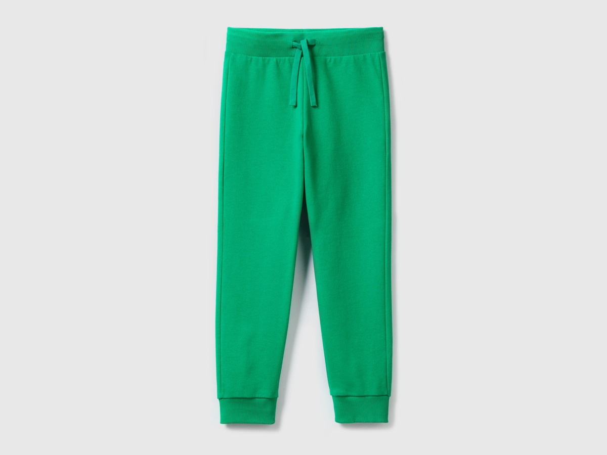 Benetton Man United Colors Of Sporty Trousers With Tunnel Train Green Paint Mens TROUSERS GOOFASH