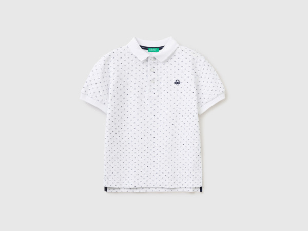 Benetton Men United Colors Of Slim Fit Polo With Microm Pattern White Times Mens POLOSHIRTS GOOFASH
