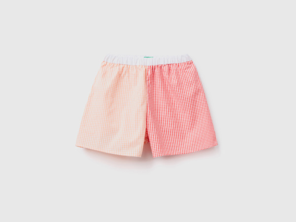 Benetton Multicolor Bermudas In With Vichy Karos Colorful Female Womens SHORTS GOOFASH