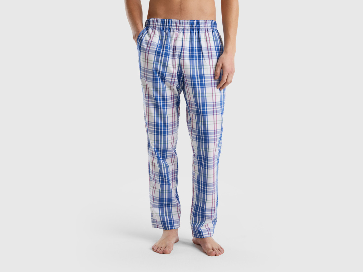 Benetton Multicolor Checkered Trousers In Colorful Male Mens TROUSERS GOOFASH