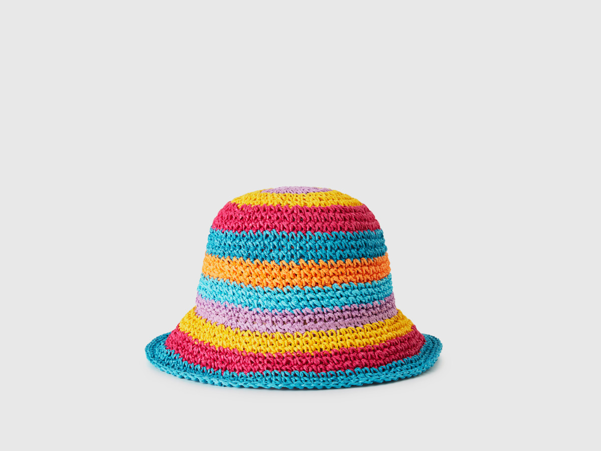 Benetton Multicolor Hat In The Straw Effect Os Colorful Female Womens HATS GOOFASH
