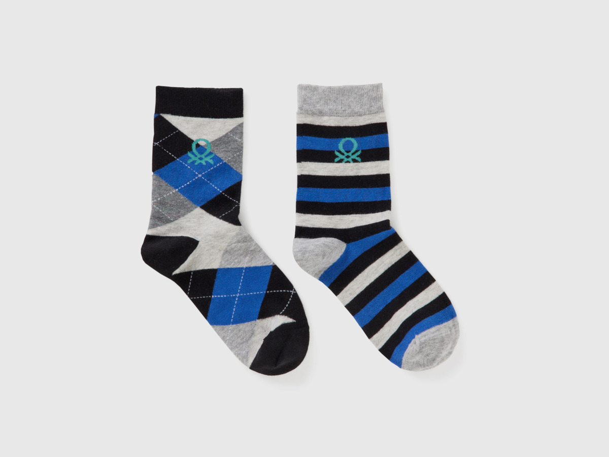 Benetton Multicolor Set With Patterned Socks Colorful Male Mens SOCKS GOOFASH