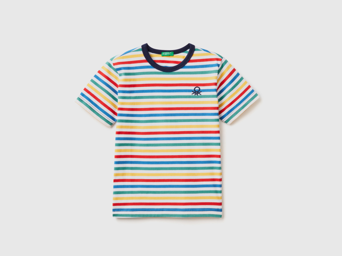 Benetton Multicolor Striped Shirt In Colorful Paint Men Mens SHIRTS GOOFASH