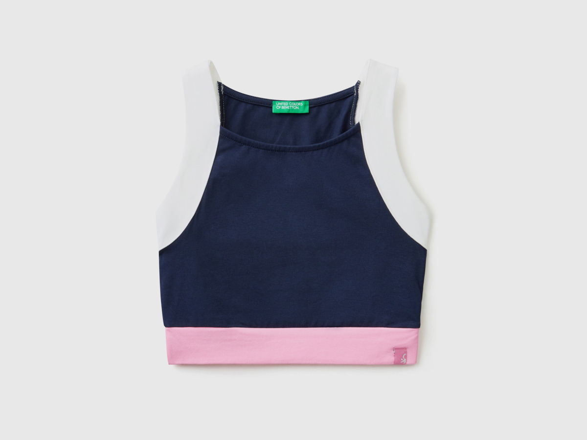 Benetton Multicolor Top With Color Blocks Colorful Female Womens TOPS GOOFASH