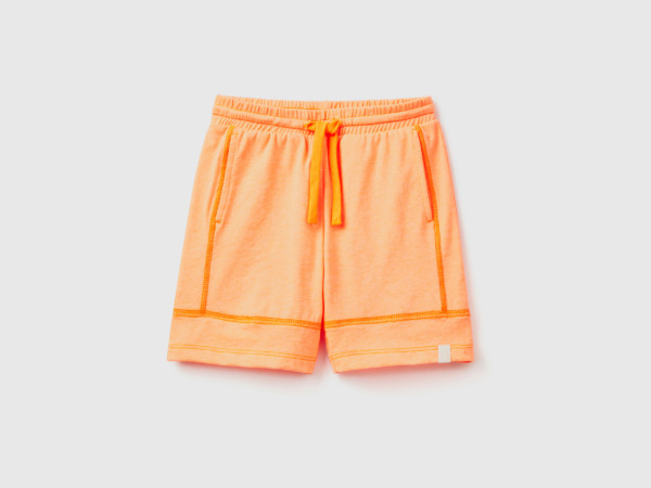 Benetton Orange Shorts Made Of Recycled Fabric Male Mens SHORTS GOOFASH