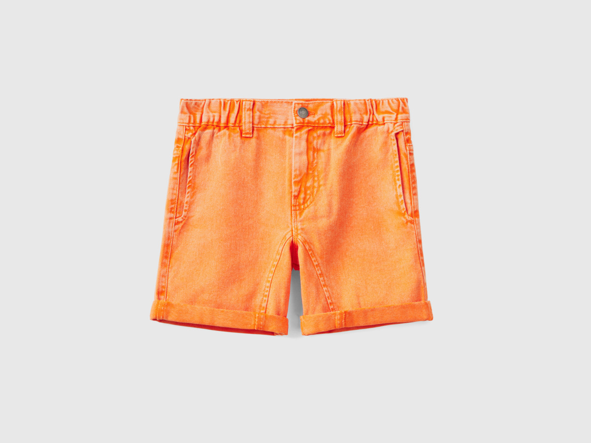 Benetton Orange Shorts With Four Pockets Male Mens SHORTS GOOFASH