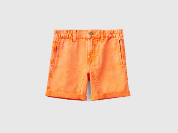 Benetton Orange Shorts With Four Pockets Male Mens SHORTS GOOFASH
