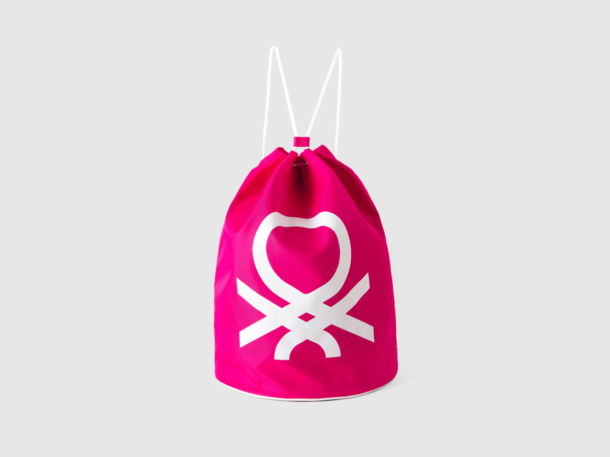 Benetton Pink Bag Bag With Maxi Logo Os Fuchsia Female Womens BAGS GOOFASH