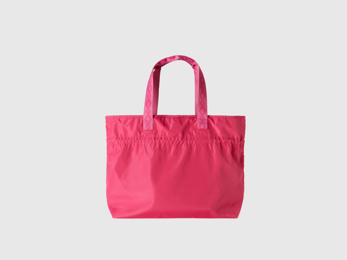 Benetton Pink Beach Bag With Tunnel Train Os Fuchsia Female Womens BAGS GOOFASH