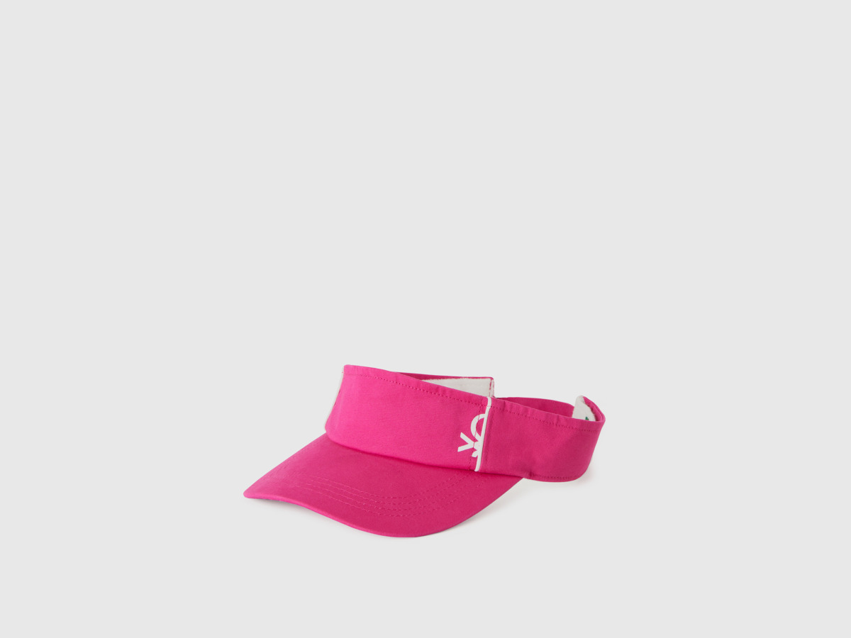 Benetton Pink Shield Cap In Os Fuchsia Female Womens CAPS GOOFASH