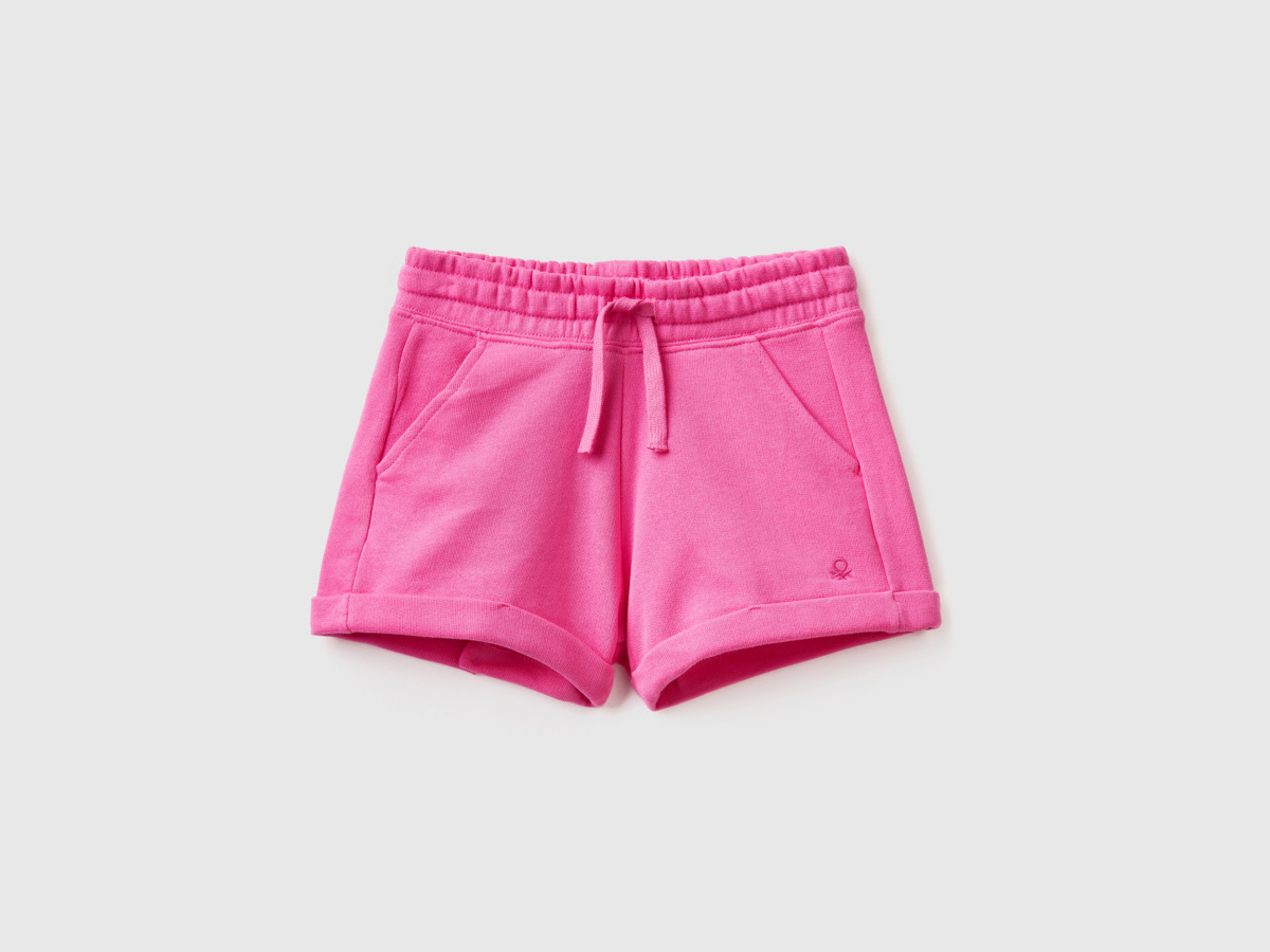Benetton Pink Shorts Made Of Sweaty In Fuchsia Female Womens SHORTS GOOFASH